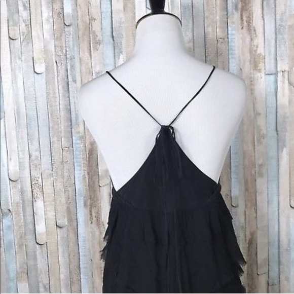 Aritzia Wilfred 100% Silk Tiered Black Dress - Picture 4 of 4